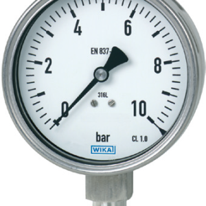 MANOMETRO DE 2 1 2 DE DIAL, CONEXION 1 4 RADIAL EN S.S. PARA MEDIO GASEOSO O LIQUIDO DE 0 160 PSI, MARCA WIKA