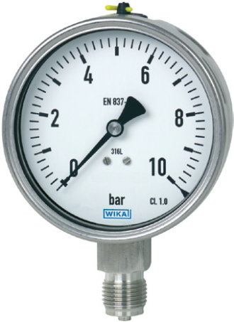 MANOMETRO DE 2 1 2 DE DIAL, CONEXION 1 4 RADIAL EN S.S. PARA MEDIO GASEOSO O LIQUIDO DE 0 160 PSI, MARCA WIKA