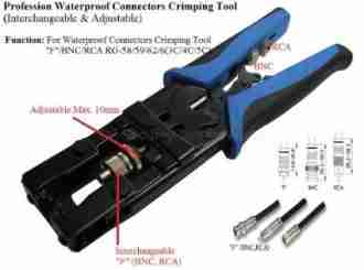POCNCHADORA COMPRESION COAXAL RG6, RG58, RG59, RCA, BNC TIPO F TV