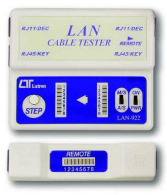 PROBADOR DE CABLE DE RED LOCAL MARCA LUTRON MODELO LAN 922