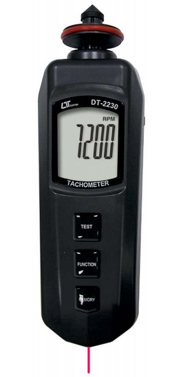 TACOMETRO DIGITAL DUAL FOTOELECTRICO 5-100.000 RPM CONTACTO 0.5-19.999 RPM MARCA LUTRON MODELO DT 2230