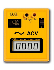 MEDIDOR DIGITAL DE VOLTIOS AC 600 VACX 0.001 VAC MARCA LUTRON MODELO AV 102