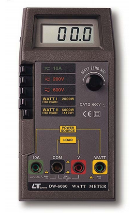 WATTIMETRO DIGITAL0-6000 WATTS AC-DC 600 V MARCA LUTRON MODELO DW 6060