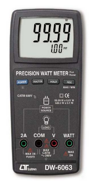 WATTIMETRO DIGITAL DE PRECISION PORTATIL MARCA LUTRON MODELO DW 6063