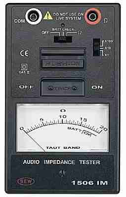 MEDIDOR ANALOGO IMPEDANCIA DE AUDIO 20-200-2000 OHMS MARCA SEW MODELO 1506IM