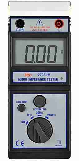 MEDIDOR DIGITAL IMPEDANCIA DE AUDIO 20-200-2000 OHMS MARCA SEW MODELO 2706IM