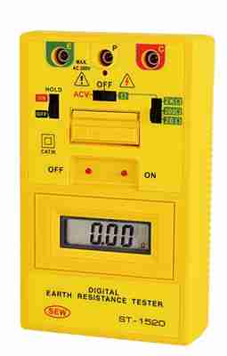 MEDIDOR DE TIERRAS DIGITAL 20/200/2000 OHMS MARCA SEW MODELO ST 1520