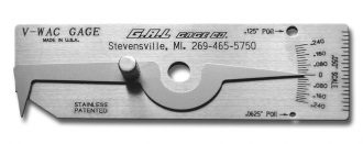 Calibrador de soldadura simple "V-WAC" Marca Gal Gage Cat 5d