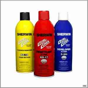 Kit Para Prueba de Tintas Penetrantes Alta Temperatura Penetrante, Revelador y Limpiador Sherwin Dubl-Chek