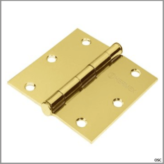 Bisagra cuadrada acero latonado 3x2 mm Hermex
