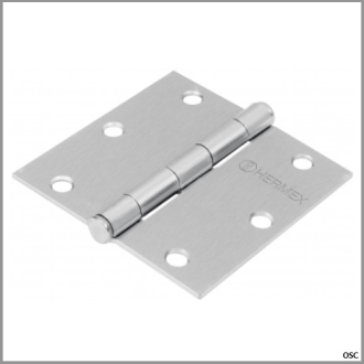 Bisagra cuadrada acero mate 3" 1/2 Hermex