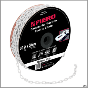 Cadena plástica 3 mm (1/8") x metro color Blanco Fiero