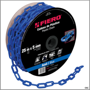 Cadena plástica 5 mm (3/16") x metro color Azul Fiero