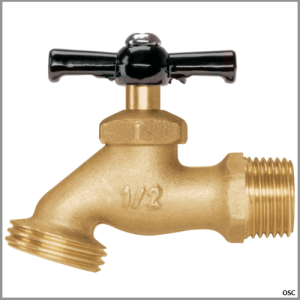 Llave terminal para jardín de latón 1/2", 100gr en blister Pretul