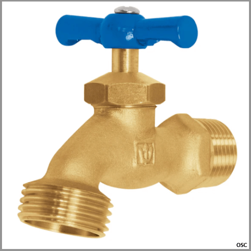 Llave terminal para jardín de latón 1/2", 120gr en blister Foset