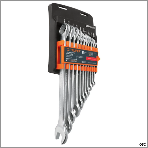 Juego de 11 llaves mixtas granalladas 1/4" - 7/8" Truper