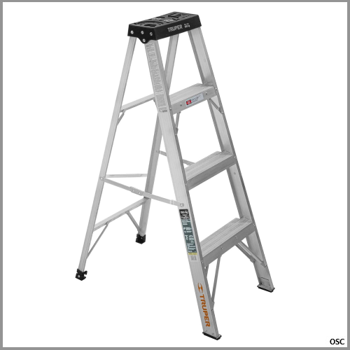 Escalera tipo tijera (cap.91kg) 3 peldaños 1,22m Truper