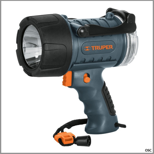 Linterna plástica reflectores de LEDS, recargable 300LM Truper