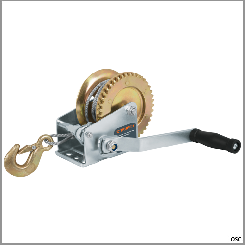Malacates de manivela con cable 1,100kg Truper