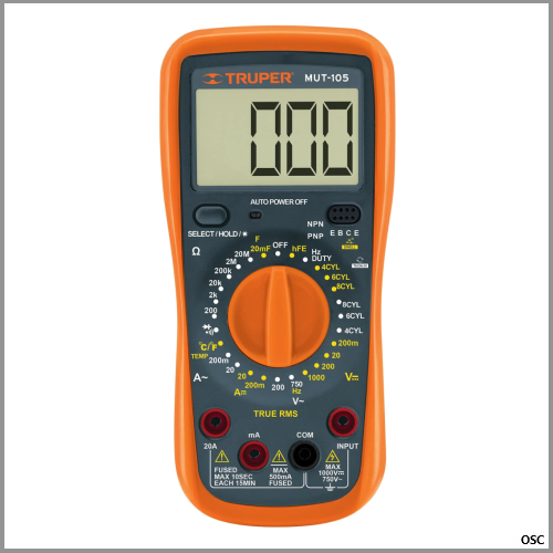 Multitester digital profesional, mantenimiento automotriz Truper