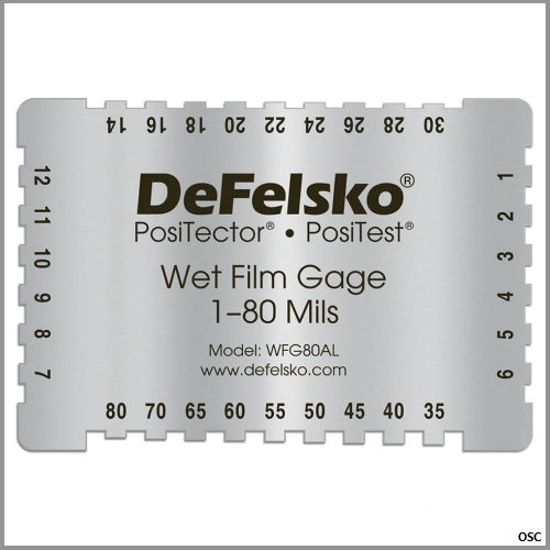 Galga película húmeda Aluminio Defelsko 1 - 80 mils